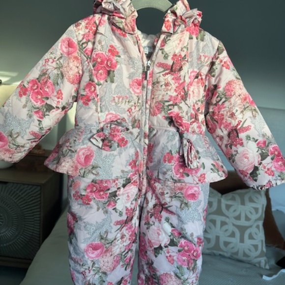 Aletta Kids Snow Wear Girls Snow Suit Pink Flowers Print, Size 18 months - Picture 5 of 5